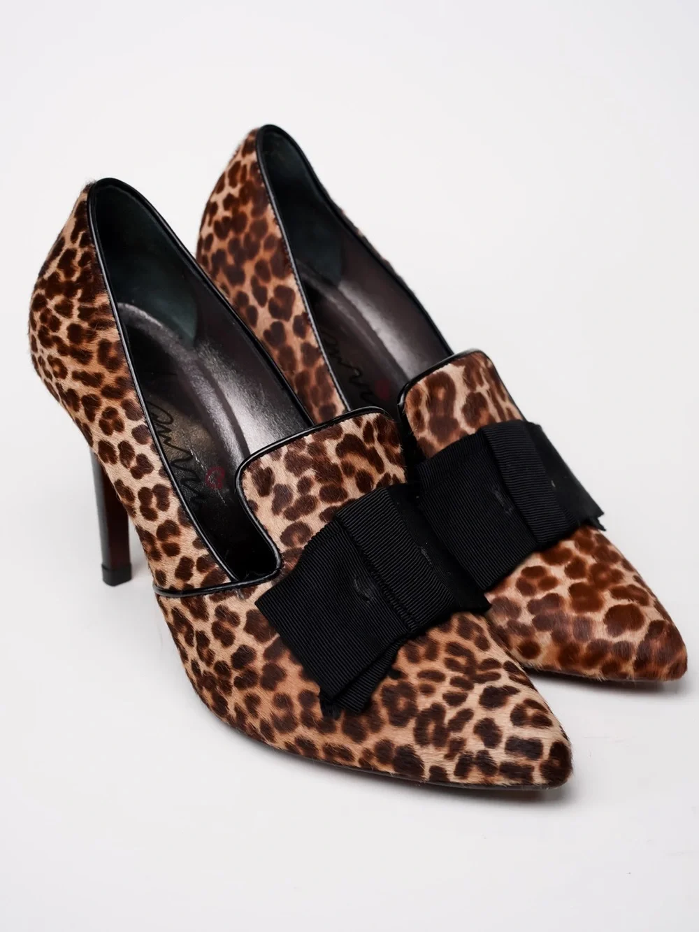 Lanvin Vintage Leopard Pony Hair Bow Pumps Heels 36.5 US 6.5